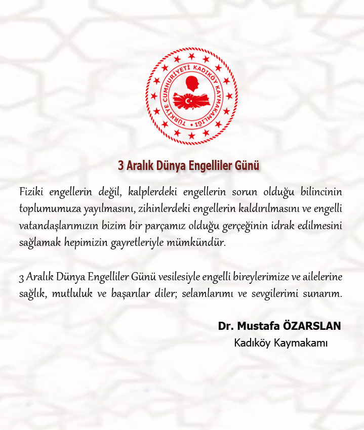 3 Aralık Dünya Engelliler Günü 